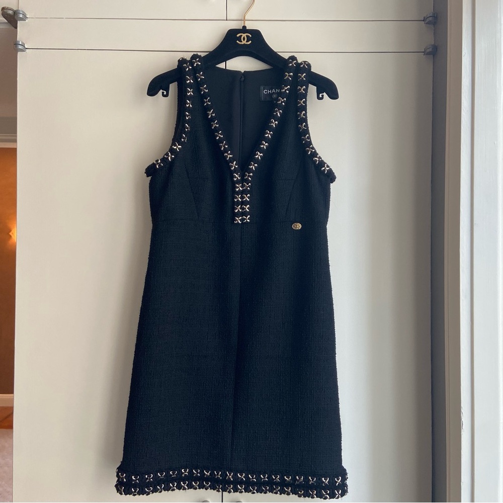 Chanel Black Blazer and Dress Set with Metallic Embellishments - Picture 12 of 16